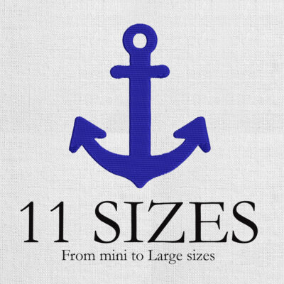 Anchor embroidery design. Mini Anchor Design. Anchor Silhouette. Summer Embroidery design. Nautical embroidery. Anchor pattern. Machine embroidery