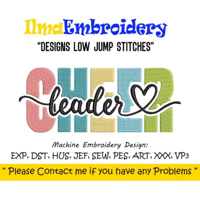 Cheer Embroidery Design - Cheerleader, Gymnast, Jazz Dancer Machine Embroidery,  Digital Download, 9 sizes