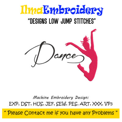 Girl Dance Silhouette Embroidery Design - Cheerleader, Gymnast, Jazz Dancer Machine Embroidery,  Digital Download, 9 sizes